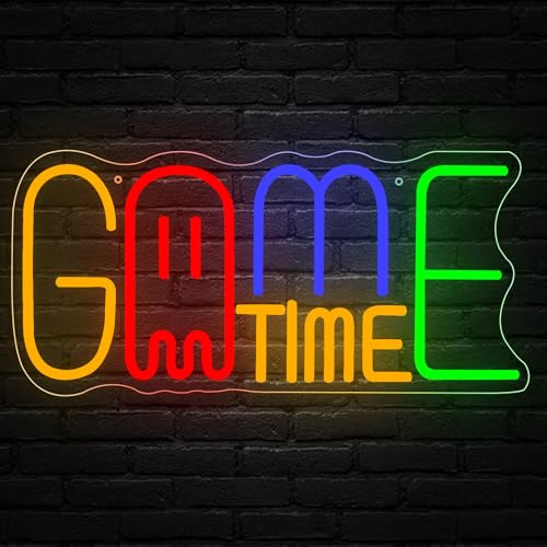 Game Time Led Neonlicht Neon Schild Usb Betrieben Dimmbar Gamer Neon Lampe Modernes Wanddeko-Licht für Gamer Zimmer Cave Schlafzimmer Party Wohnzimmer für Jungen im Teenageralter