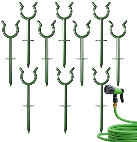 Générique Guides pour Tuyau d'Arrosage de Jardin,Ensemble Support de Tuyau Protège-Pelouse | 10 Pièces Support Fixation Irrigation pour Jardin Arrière Cour Bordures Pavée