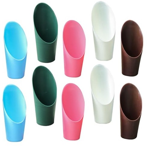 jojofuny 10 pièces Pelle Plastique Petite Tasse Forme de Seau Pelle de Jardinage Souple et Légère pour Transplantation Désherbage et Rempotage de Succulentes et Plantes Outils de Sol