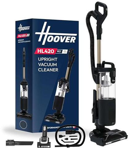 Hoover HL420 Pets Upright Vacuum Cleaner, 850w, H13 HEPA Anti-Allergy Filter, Includes Car Detailing Kit, 2-in-1 Upright & Handheld, 2.5L Bin, LED lights, Lightweight Under 5kg, Pet Hair [HL420PTC]
