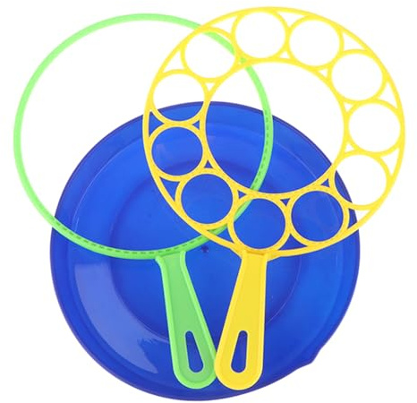 Plastic Giant Bubble Wand Set 3PCS/Set with Tray – Funny Big Bubble Wand for Kids Adults Summer Outdoor Playtime Activity Party Favors