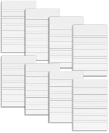 Notizblock Klein A6 8 Stück, Schreibblock Liniert A6 Notizblöcke Kariert (80 g/m² 50 Blatt) Kleiner Notizblock Nachfülleinlagen Mini Notizzettel Block für Arbeit Studie Memo To Do Liste Büro Schule