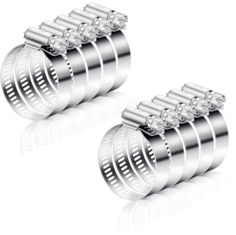 10PCS Hose Pipe Clips 27-51mm Hose Clamps Adjustable Jubilee Clips Assorted Worm Drive Small for Flexible Exhaust Hose Pipe Washing Machine Garden Connections