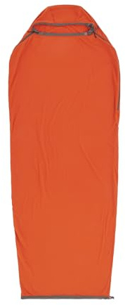 Sea to Summit - Reactor Fleece Sleeping Bag Liner - Standard Mummy With Drawcord - Thermolite For Thermal Boost - Odour Control - Ultra-Sil Stuff Pack - For Winter Camping - Orange - 420g