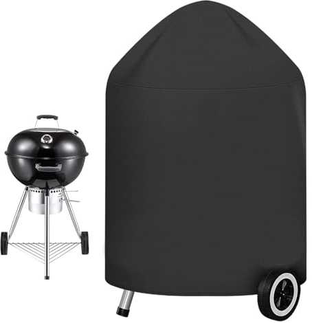 Abdeckhaube für Grill Grillplane Schwarz Griller Abdeckung Wasserdicht Ø 70 cm x H 96 cm Abdeckung Kugelgrill Schutzhülle Grill Grillabdeckung Kugelgrill mit Kordelzug