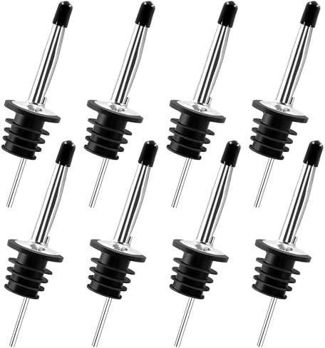 Bottle Pourers for Spirits,12Pcs Stainless Steel Freeflow Liquor Spirits Pourer Speed Pourer Wine Bottle Spirits Pourers Tapered Spout for Olive Oil