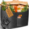KESSER® Panier à bois de chauffage 90 litres | Sac à bois de cheminée en feutre extra épais | Panier à bois de chauffage pliable avec poignées en bois renforcées | Panier de rangement pour bois