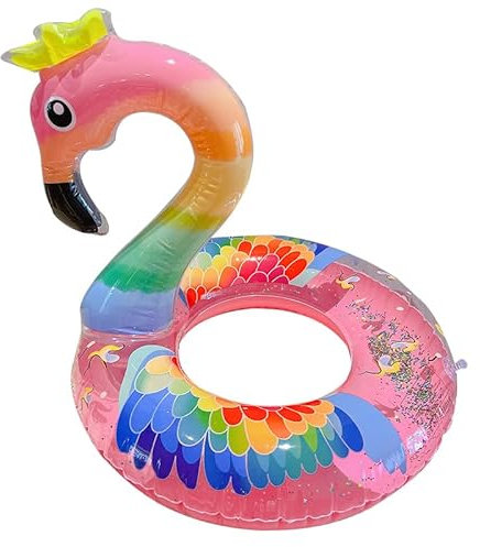 Fenicottero Anello Piscina, Gonfiabile Piscina Galleggiante, Fenicottero Rosa Gonfiabile, Galleggiante Piscina, Anello da Nuoto per Piscina Spiaggia in Estate (rosa-70)