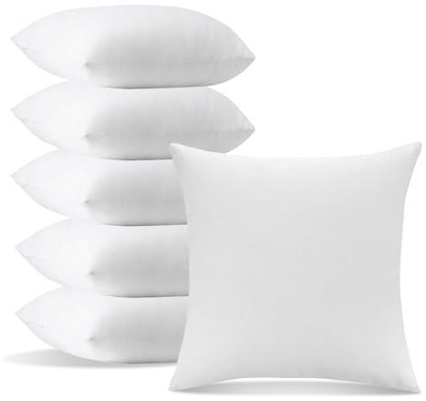 EASY SPEED Relleno de Cojín 45 x 45cm, 6 Unidades, Almohada Fibra Hueca Siliconada 100% Poliéster,para Sofá y Cama, Cojines Hipoalergénica y Transpirable