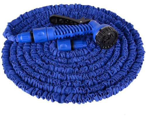 Manguera de jardín expandible, manguera de agua expandible flexible de 100 pies, mangueras mágicas expandibles con boquilla de pulverización de 7 funciones, tubo de manguera de jardín expandible