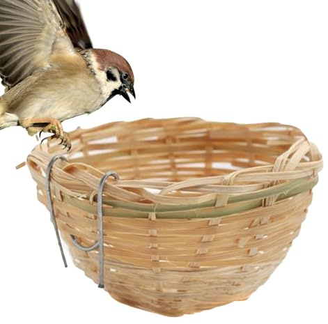 Maison pour colibri – Cabane à oiseaux naturelle tissée à la main | Accessoires pour animaux de compagnie pour dormir, pondre, vue d'élevage, volière, extérieur, jardin, cour, terrasse, pelouse, hiver