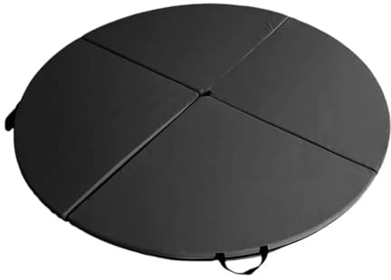 Colchoneta de Seguridad para Pole Dance Esterilla de Yoga Redonda, Equipo Gimnasia, portátil, protección for el Suelo, Ligera y Plegable, for Baile en Barra(Black)