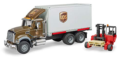 bruder 02828 - Camion logistique Mack Granite UPS avec chariot élévateur embarqué