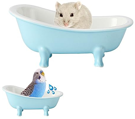 KnocKconK Cute Hamster Bed, Small Animal Ice Bathtub, Sand Bath Container Accessories Cage Toys, Ceramic Relax Habitat House, Sleep Pad Nest for Hamster, Food Bowl for Guinea Pigs/Squirrel/Chinchilla