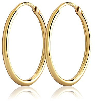 NKlaus Paar 20mm Creolen 333 Gelbgold 8 Karat gold Ohrringe 1,5mm starke Goldohrrige 3083