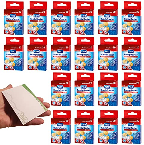 Varivendo Notizblock + 400 FIGO Hautfarbene Pflaster - Wasserfest, Atmungsaktiv, Runde Pflaster für Kinder und Erwachsene