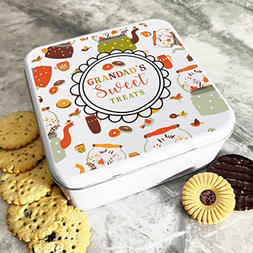 Gift Ideas for Dad - Square Biscuit Tin Gift Box for Dad, Grandad, and Step Dad - Cracker Gift Box for Cookies, Cake, Sweets, and Treats - Grandad Gifts, Present for Dad, Step Dad Fathers Day Gift