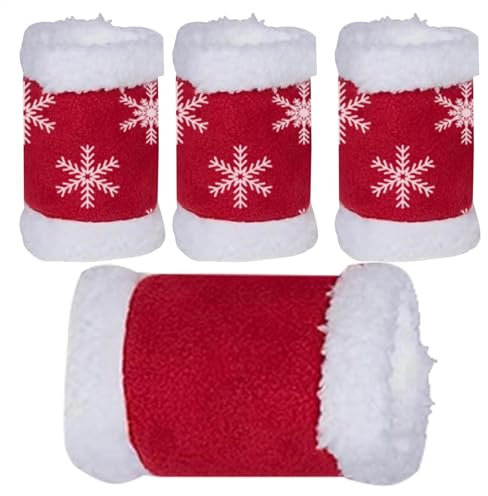 Pferdebeinbandagen, Winter-Pferdebeinbandagen – 4X weihnachtliche Pferdebeinbandagen mit Schneeflockenmuster | Reittraining und Wettbewerb