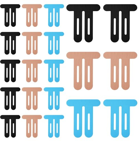 21pcs Precut Kinesiology Tape for Knees, Breathable Cotton Kinetic Knee Support Tape Waterproof Athletic Muscle Elastic Strips Stickers Stability and Muscle Support Patches