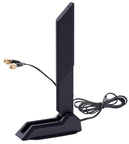 WiFi 6E Tri-Band 2.4GHz 5.8GHz 6GHz Wifi Antenna Booster Magnetic Base Antenna Aerial for PC Desktop Computer ASUS ROG Strix Gaming Motherboard Tri Band Hotspot Network Range Extender Booster Black