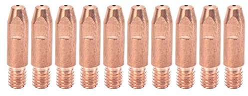 10 puntas de M6 boquilla conductora alimentación de alambre de cobre accesorios para pistola de soldar 24AKx1 mm piezas de antorcha de soldadura duraderas de alto rendimiento