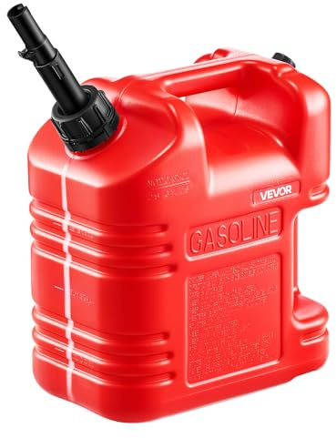VEVOR Kraftstoff Kanister, 9,5 L, Benzinkanister mit Ausguss & klarer Skala, max. Durchflussrate 15L/min, Flüssigkeitsbehälter für die meisten Autos, Motorräder, ATVs & UTVs, rot, 1 Stk.
