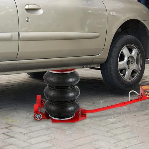Jayseuw Cric pneumatico 3T, 40 cm Hub in 5s, robusto sacchetto d'aria tripla (150-400 mm) con valvola di sicurezza, sollevatore d'aria 3T per SUV/camion e officina