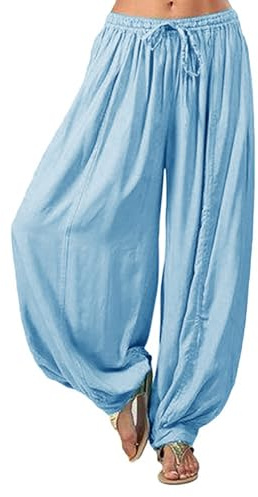 Sexiga läderleggings enfärgad ledig lös yogabyxor byxor dam skulpterande leggings, Färg: blå, L