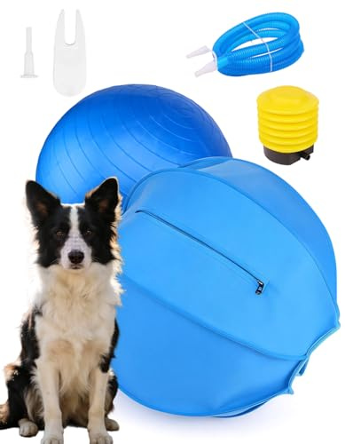 HAPPYER 26 Inch Herding Ball for Dogs and Horses, Large Durable Exercise Ball with Felt Cover, Anti-Burst Outdoor Training Toy for Herding Dogs, Horse Play, Agility and Enrichment