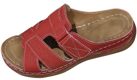 Ciabatte Ortopediche Donna Estive pelle Anatomiche Sandali Pantofole Zeppa Comode da Casa Eleganti Leggere Ciabatte per Fascite Plantare Moda Aperta Antiscivolo Arch Support Sandalo Spiaggia Mare