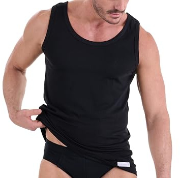 Navigare (pacco da 3) Canottiera Uomo, Spalla Larga Art 511 Puro Cotone