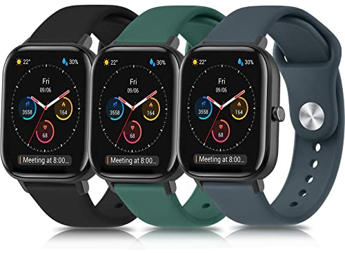 Oumida Correa para Amazfit GTS/Amazfit GTS 2 / Amazfit GTS 2 Mini/Amazfit GTS 2e, [3 Pack] 20mm Nueva Pulsera de Repuesto de Silicona para Amazfit GTS 3 / GTS 4 / GTS 4 Mini/Amazfit GTR 42mm