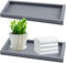 Badezimmer Tablett, Badezimmertablett,Deko Rechteckig Schmucktablett, Deko Tablett Rechteckig für Kosmetisch, Gewebe, Handtuch, Kerzen, Grau,2 Stück,20 x 10cm
