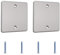 UFURMATE Placa de cubierta ciega, 2 piezas de acero inoxidable para agujeros de pared, cubiertas eléctricas para enchufes, enchufes o interruptores no utilizados (plateado)