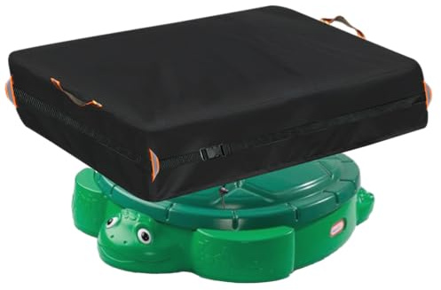 Outdoor Turtle Sandbox Cover, Square Kids Sand Box Covers Waterproof and Windproof, Children's Large Sandboxes Cover Sandproof.44 Lx40 Wx10 H,Black.