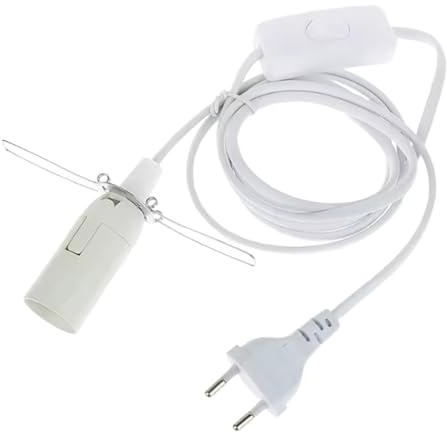 SZLIFE Base luminosa E14 con cavo da 1,8 m, per la manutenzione della casa, con interruttore, portalampada E14, base luminosa per scrivania, negozio, bar, Bianco