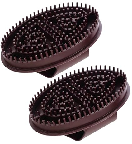 OKUMEYR 2pcs Meridian Massage Brush for Full Body Scraping and Deep Tissue Relaxation Portable Palm-Fitting Design for Neck Back Shoulders Feet Legs Coffee Color