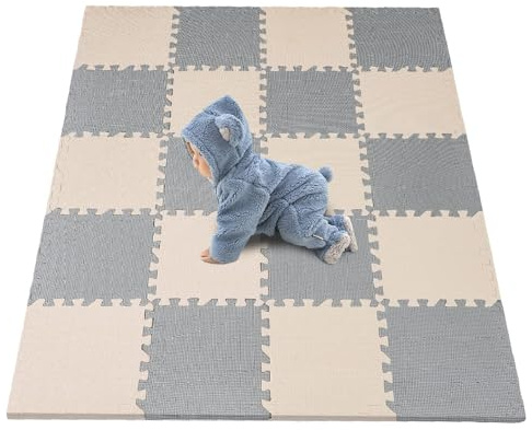 GREENSAPPIRE Tappeto Puzzle Bambini in Schiuma EVA – 20 Piastrelle 30x30 cm con Bordi, Tappetino da Gioco Atossico e Morbido, Ideale per Neonati, Gattonamento e Primi Passi