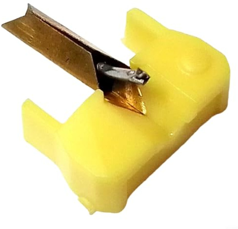 GLFLOW Ago per giradischi, puntina ellittica di ricambio per giradischi Shure M75ED N75ED-2 M75-ED II LP in vinile, materiale ABS, giallo