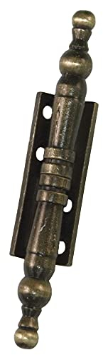 Amig - Bisagra Desmontable Decorativa con Remate - Fabricada en Zamak - Para Puertas Abatibles de Armarios y Otros Muebles - Medidas 100 x 10 mm - Acabado en Cuero