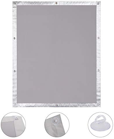 EUGAD Dachfenster Rollo 100% Verdunkelung Sonnenschutz Verdunklungsrollo ohne Bohren mit Saugnäpfen, Verdunklungsfolie für Fenster UV- und Hitzeschutz, Grau 48x73cm