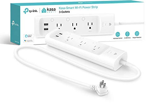 kasa smart Plug Power Strip KP303, Surge Protector with 3 Individually Controlled Smart Outlets and 2 USB Ports, Works with Alexa & Google Home, No Hub Required , White