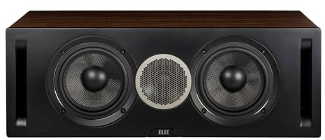 ELAC Debut Reference C5.2 Center Channel Speaker - Black Baffle, Walnut Cabinet