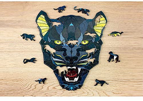 EWA Eco-Wood-Art - Panther - Farbige Holzpuzzle für Jugendliche und Erwachsene - DIY-Bausatz, Selbstmontage, kein Kleber erforderlich - 102 Stück, Panther Puzzle, Mehrfarbig