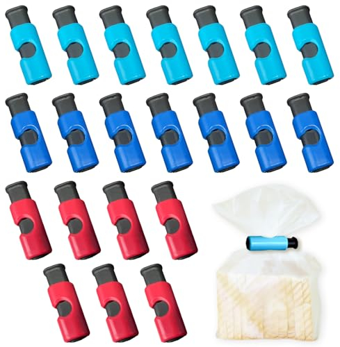 Vordpe 21 Stück Verschlussclips, Verschlussclips für Beutel, Bunt Verschlussklammern, für Tüten Clips zum Verschließen und Frischhalten, Nüsse, Kaffee, Getreidespender