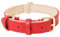 HEELE Hundehalsband Leder mit gepolstert und echtem Leder, Verstellbar, Halsband für Welpen, Kleine, Mittel, Große Hunde, Neu - Rot, M