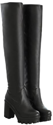 ESSUE Bottes pour Femmes Genou Bottes de Neige Bottes d'hiver Chaudes Mode Talon Sexy Hautes Femmes Hautes Bottes Femmes