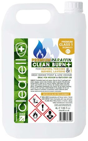 Clearell 4L | Pack of 1 x 4L | CLEAN BURN Premium Paraffin Class 1 Grade | BS2869 C1