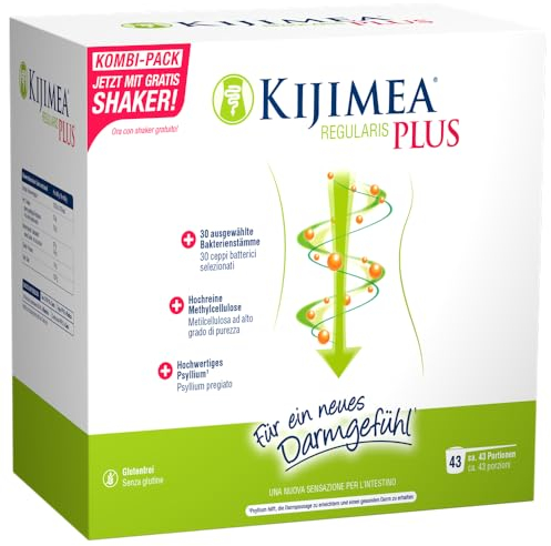 Kijimea® Regularis PLUS – für ein neues Darmgefühl | Mit erlesener Methylcellulose, natürlichem Psyllium und 6 ausgewählten Bakterienkulturen-Stämmen. Jetzt inklusive Gratis-Shaker (525g mit Shaker)