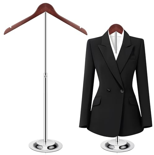 T Shirt Display stand for Vendors, Adjustable Dress Form Mannequin Torso, Portable Hanging wooden Clothes Rack, Flexible Hanger for Clothing Tshirt Jacket Coat Retail, Height 18.5-31.5 Inch (1 Pcs)